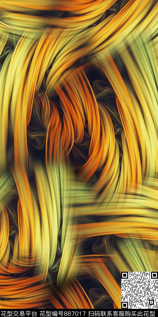 抽象满版花条纹数码印花华亿平台下载（图片编号: 887017） - 瓦栏（Walan）