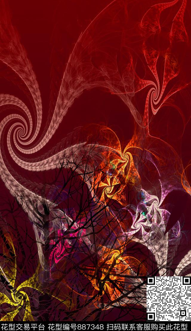 波西米亚民族风中国风数码印花华亿平台下载（图片编号: 887348） - 瓦栏（Walan）