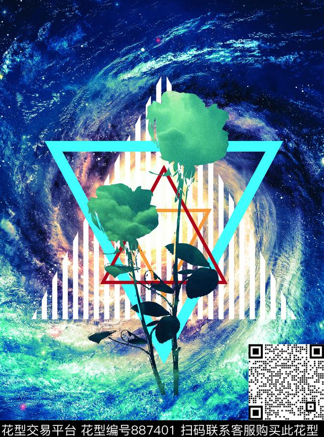 解构三角形几何数码印花华亿平台下载（图片编号: 887401） - 瓦栏（Walan）