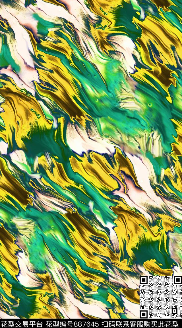 创意满版抽象数码印花华亿平台下载（图片编号: 887645） - 瓦栏（Walan）