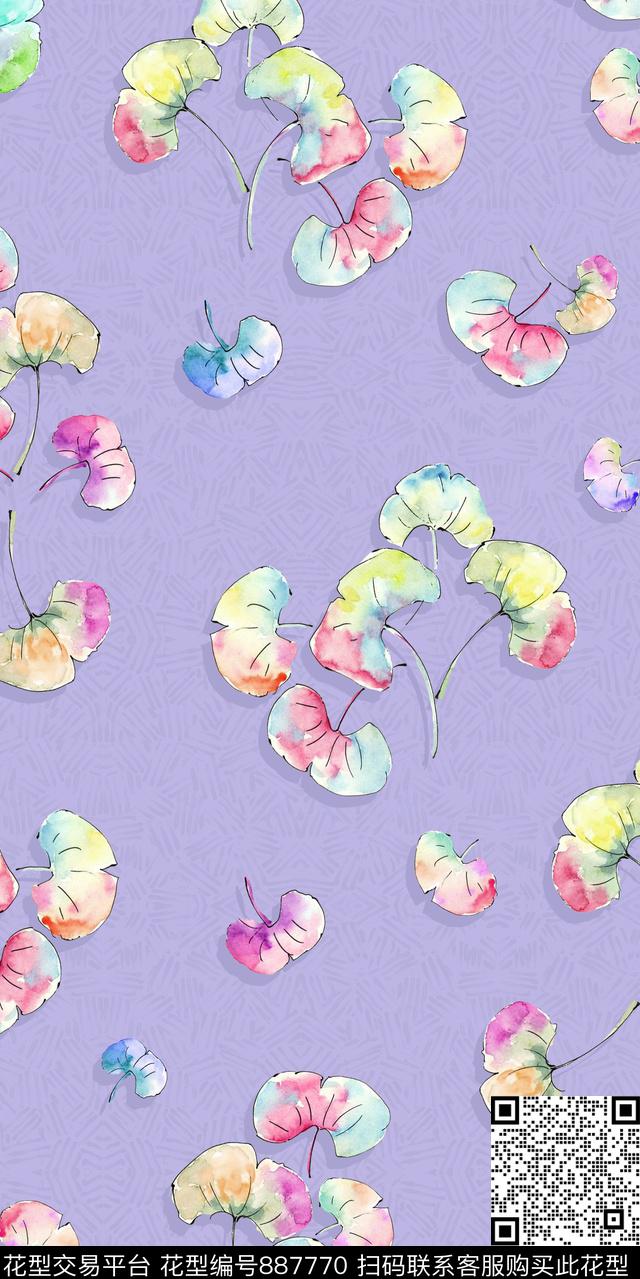 花卉流行时尚数码印花华亿平台下载（图片编号: 887770） - 瓦栏（Walan）
