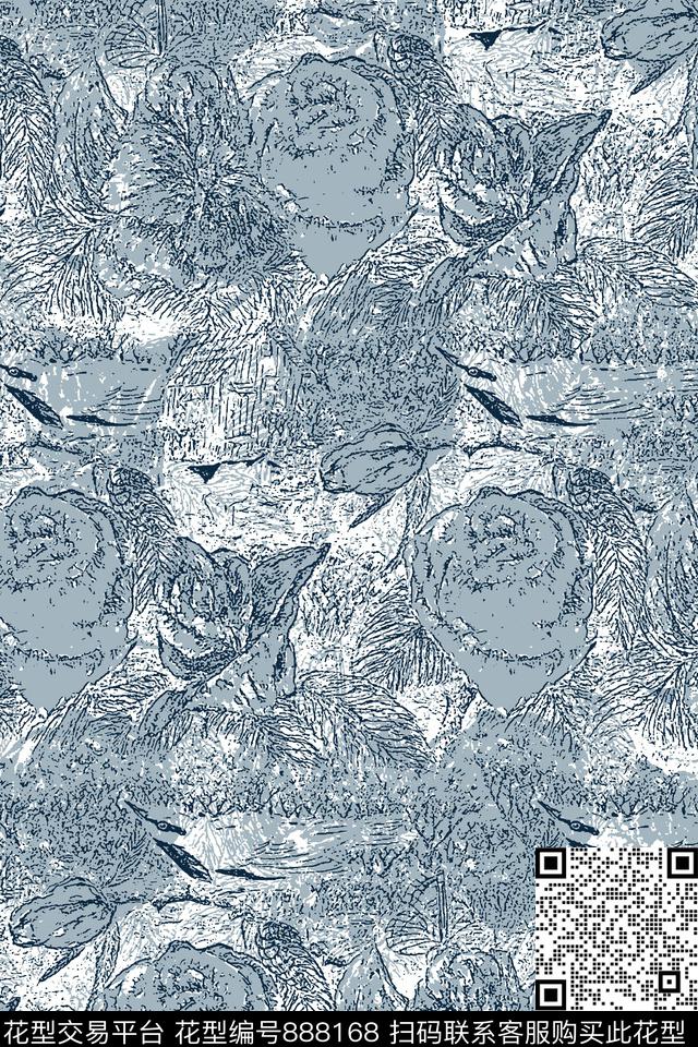 抽象花卉纹理花卉树枝纹理传统印花华亿平台下载（图片编号: 888168） - 瓦栏（Walan）