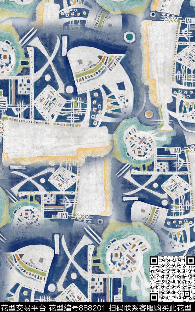 纹理民族风波西米亚数码印花华亿平台下载（图片编号: 888201） - 瓦栏（Walan）
