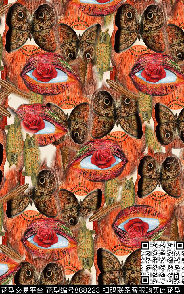 民族风波西米亚纹理数码印花华亿平台下载（图片编号: 888223） - 瓦栏（Walan）