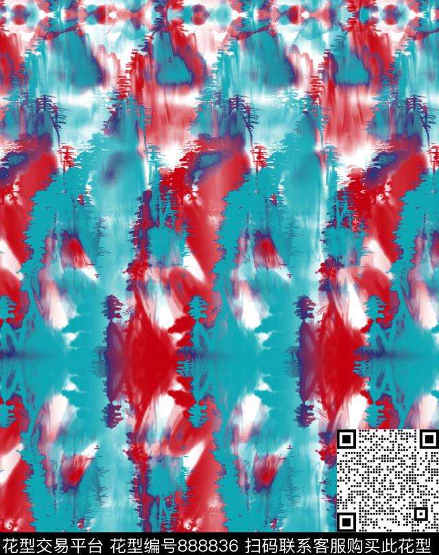 水墨中国风条纹数码印花华亿平台下载（图片编号: 888836） - 瓦栏（Walan）