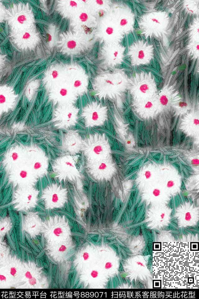 波点草丛圆点数码印花华亿平台下载（图片编号: 889071） - 瓦栏（Walan）