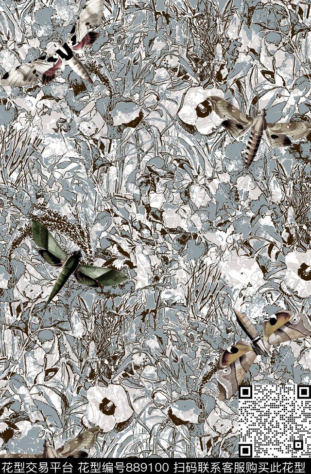 抽象纹理肌理纹理昆虫数码印花华亿平台下载（图片编号: 889100） - 瓦栏（Walan）