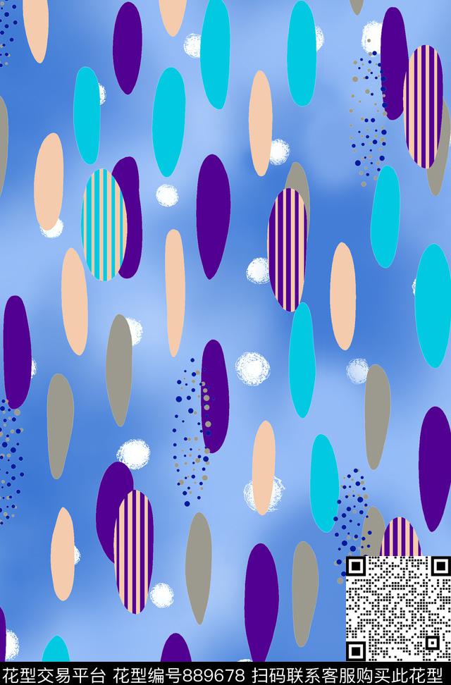 春夏系列卡通、彩绘、五彩小清新数码印花华亿平台下载（图片编号: 889678） - 瓦栏（Walan）