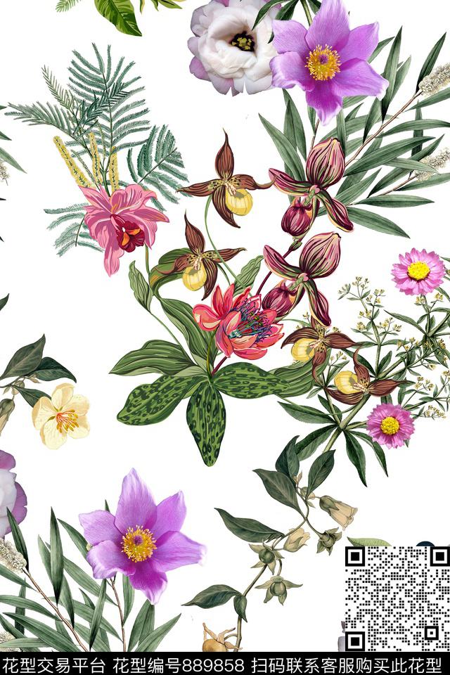 植物丛林热带数码印花华亿平台下载（图片编号: 889858） - 瓦栏（Walan）