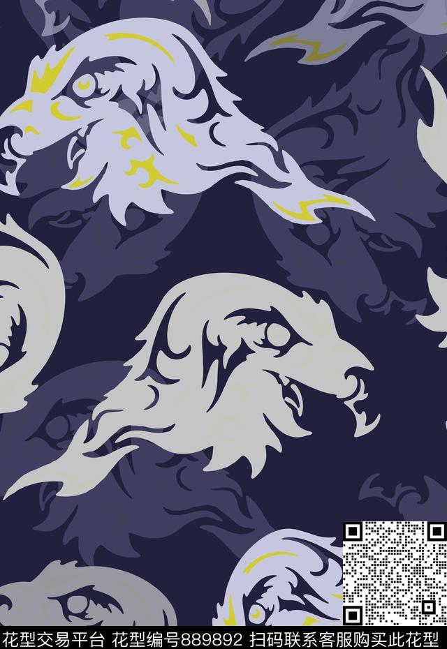 男装休闲花卉鸟昆虫图案鹰传统印花华亿平台下载（图片编号: 889892） - 瓦栏（Walan）