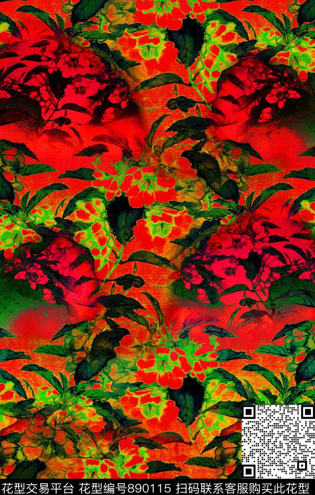 抽象剪影中国风数码印花华亿平台下载（图片编号: 890115） - 瓦栏（Walan）