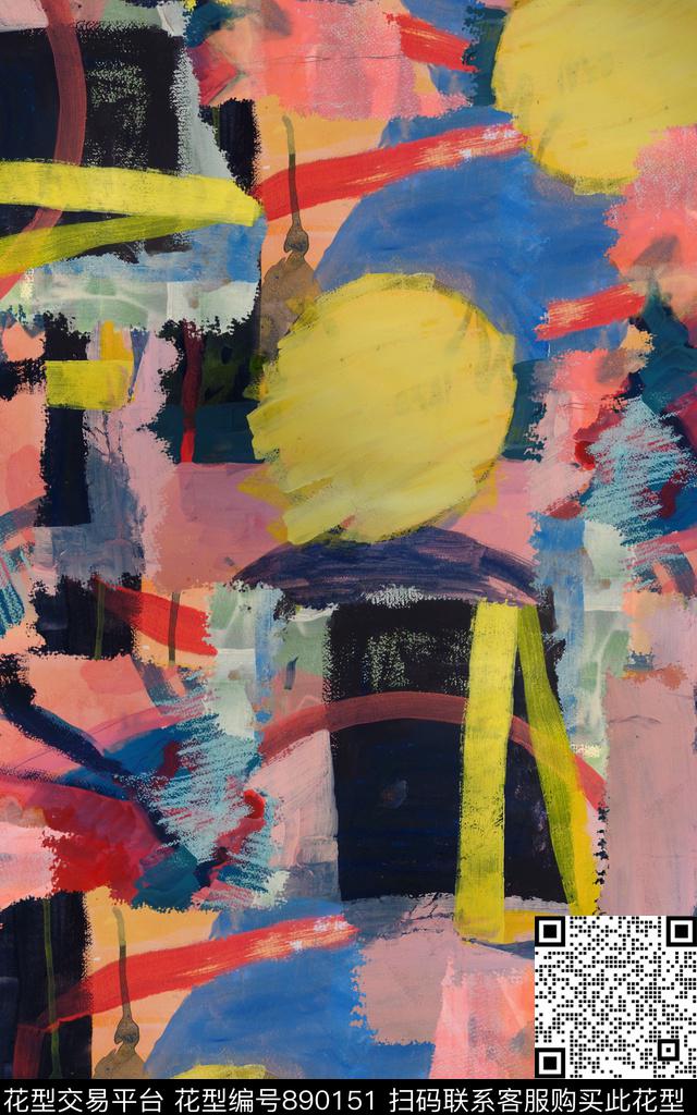 几何大牌肌理数码印花华亿平台下载（图片编号: 890151） - 瓦栏（Walan）