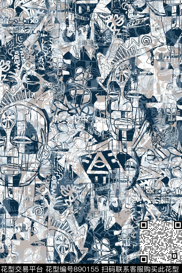 抽象纹理几何复古纹理传统印花华亿平台下载（图片编号: 890155） - 瓦栏（Walan）