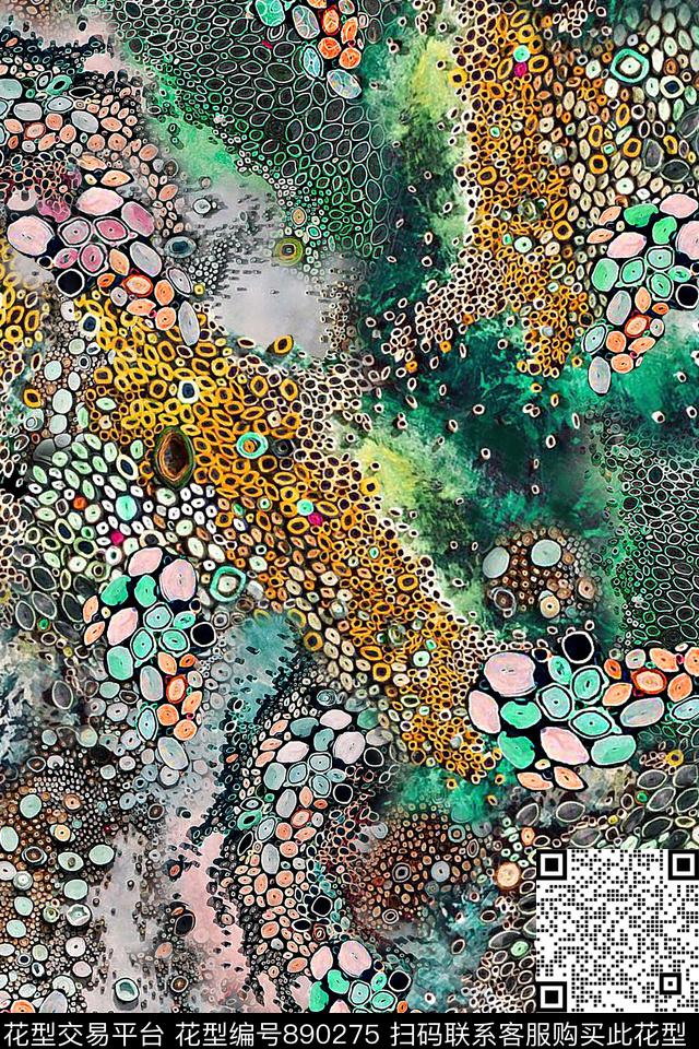 民族抽象拼接数码印花华亿平台下载（图片编号: 890275） - 瓦栏（Walan）