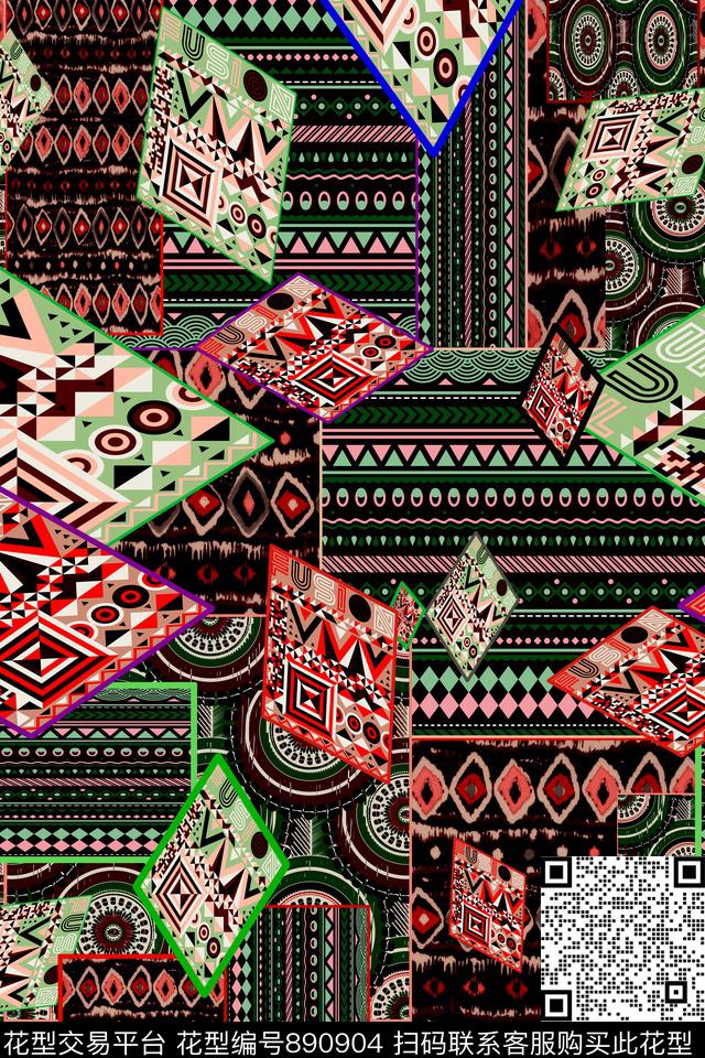 部落波西米亚民族风传统印花华亿平台下载（图片编号: 890904） - 瓦栏（Walan）