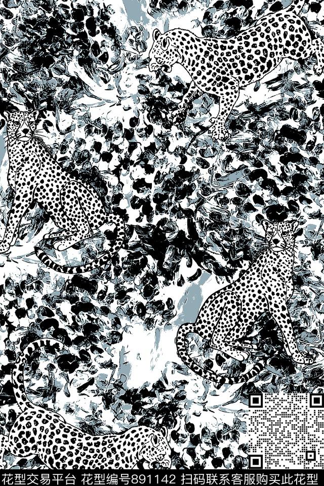 豹纹纺理动物纹豹子传统印花华亿平台下载（图片编号: 891142） - 瓦栏（Walan）