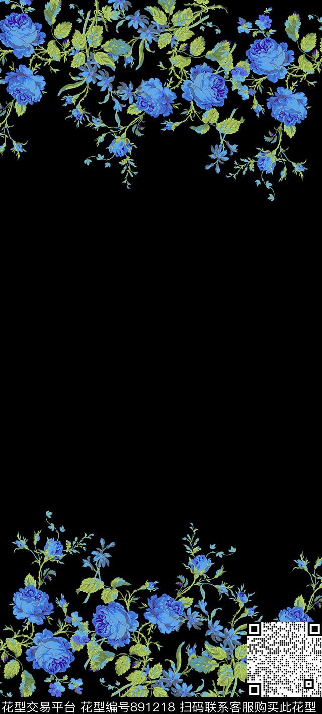 花瓣大花花卉传统印花华亿平台下载（图片编号: 891218） - 瓦栏（Walan）