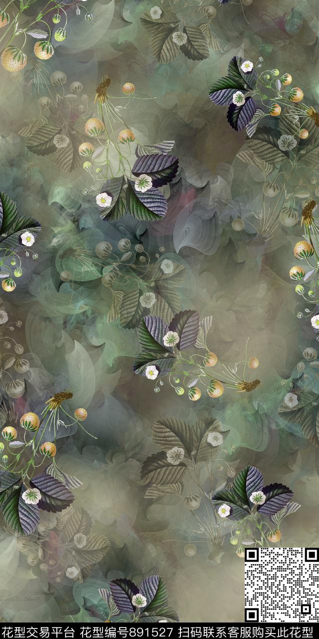花卉树叶数码数码印花华亿平台下载（图片编号: 891527） - 瓦栏（Walan）