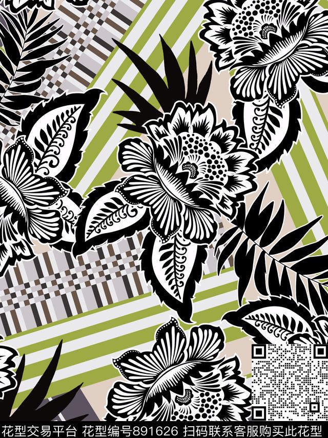 底纹民族风几何数码印花华亿平台下载（图片编号: 891626） - 瓦栏（Walan）