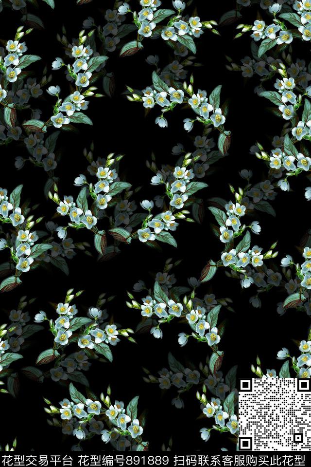小碎花花卉女装数码印花华亿平台下载（图片编号: 891889） - 瓦栏（Walan）
