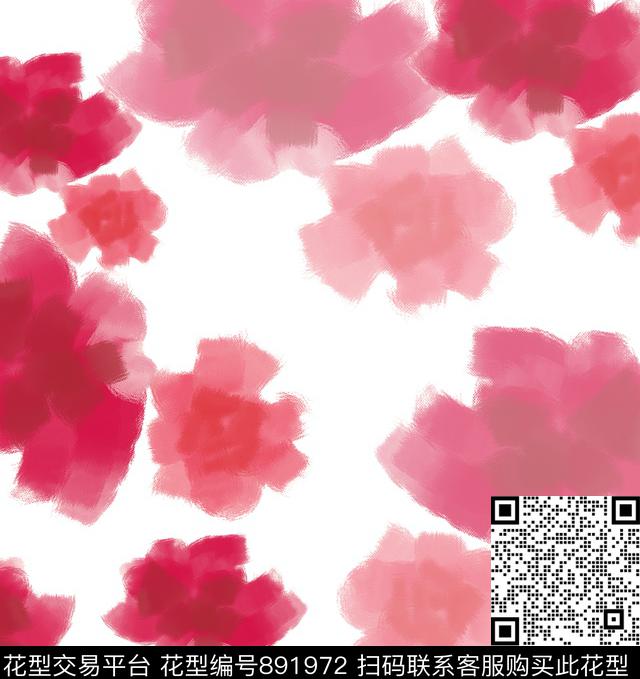 抽象花朵色块传统印花华亿平台下载（图片编号: 891972） - 瓦栏（Walan）