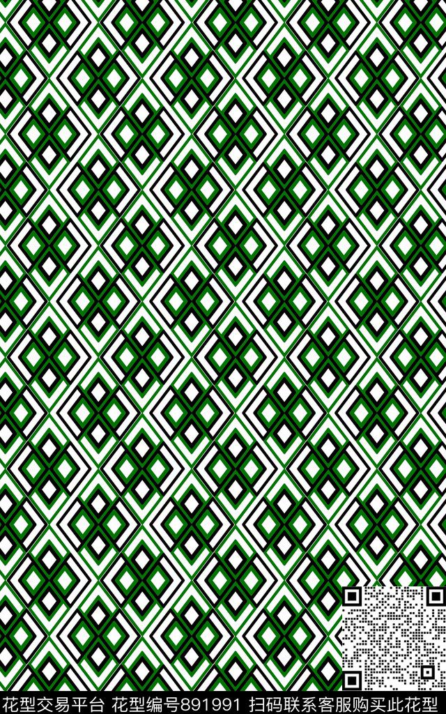 几何图案方块时尚写意传统印花华亿平台下载（图片编号: 891991） - 瓦栏（Walan）