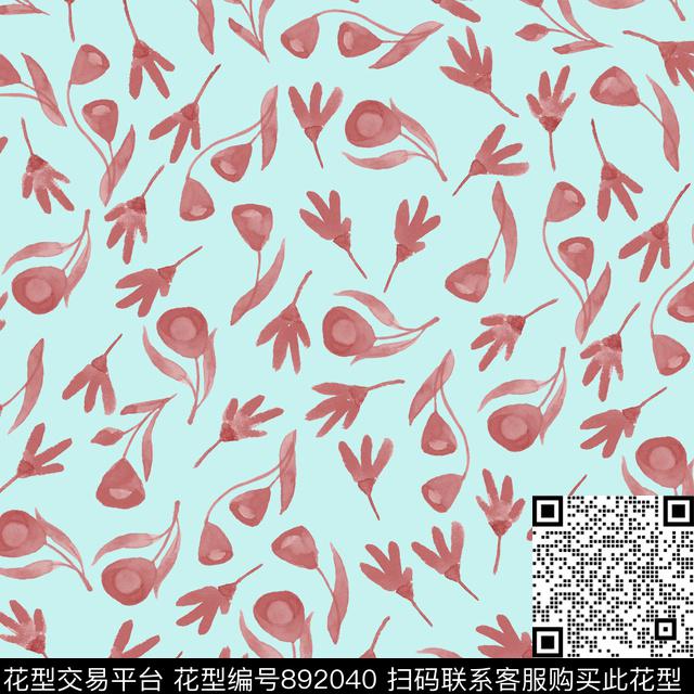 小碎花家居服水彩数码印花华亿平台下载（图片编号: 892040） - 瓦栏（Walan）