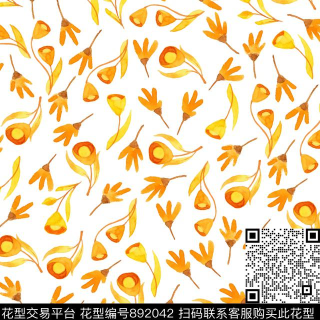 小碎花家居服水彩数码印花华亿平台下载（图片编号: 892042） - 瓦栏（Walan）