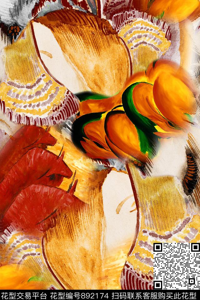 中国风民族风波西米亚数码印花华亿平台下载（图片编号: 892174） - 瓦栏（Walan）