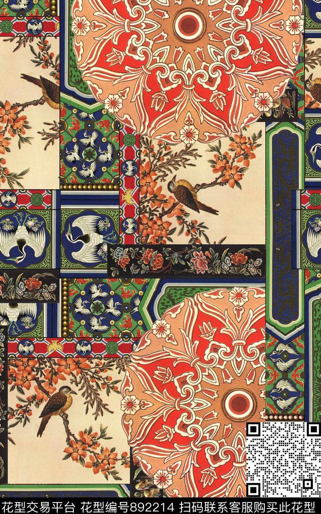 波西米亚中国风民族风数码印花华亿平台下载（图片编号: 892214） - 瓦栏（Walan）