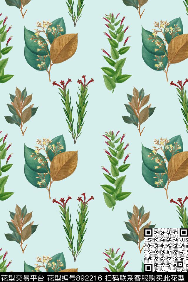 小清新花卉春夏系列数码印花华亿平台下载（图片编号: 892216） - 瓦栏（Walan）