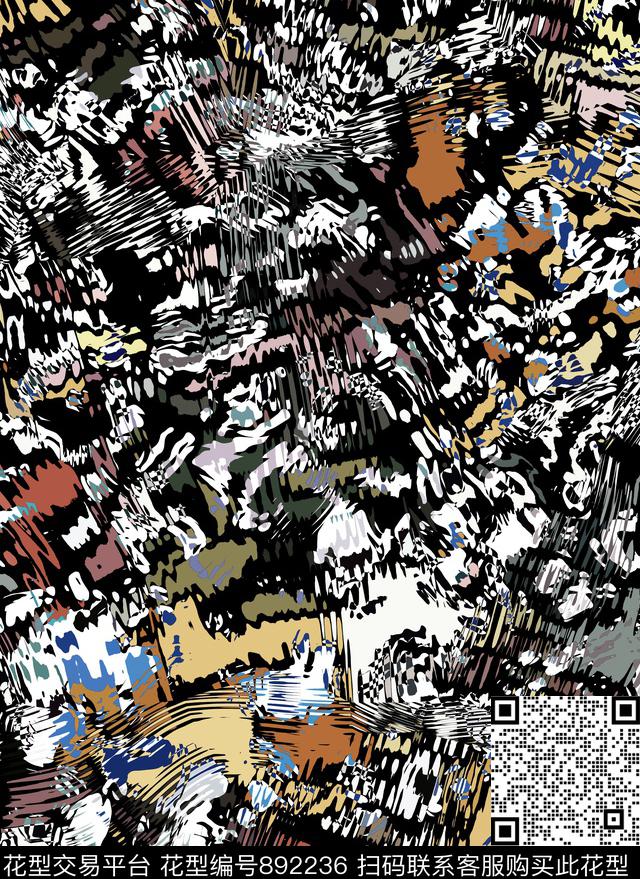 趣味纹理华亿平台几何肌理图案迷彩图案数码印花华亿平台下载（图片编号: 892236） - 瓦栏（Walan）