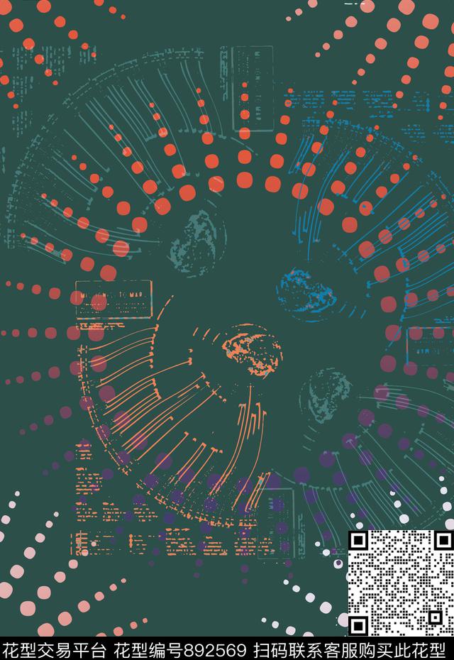 几何男装休闲花卉圆圈渐变传统印花华亿平台下载（图片编号: 892569） - 瓦栏（Walan）