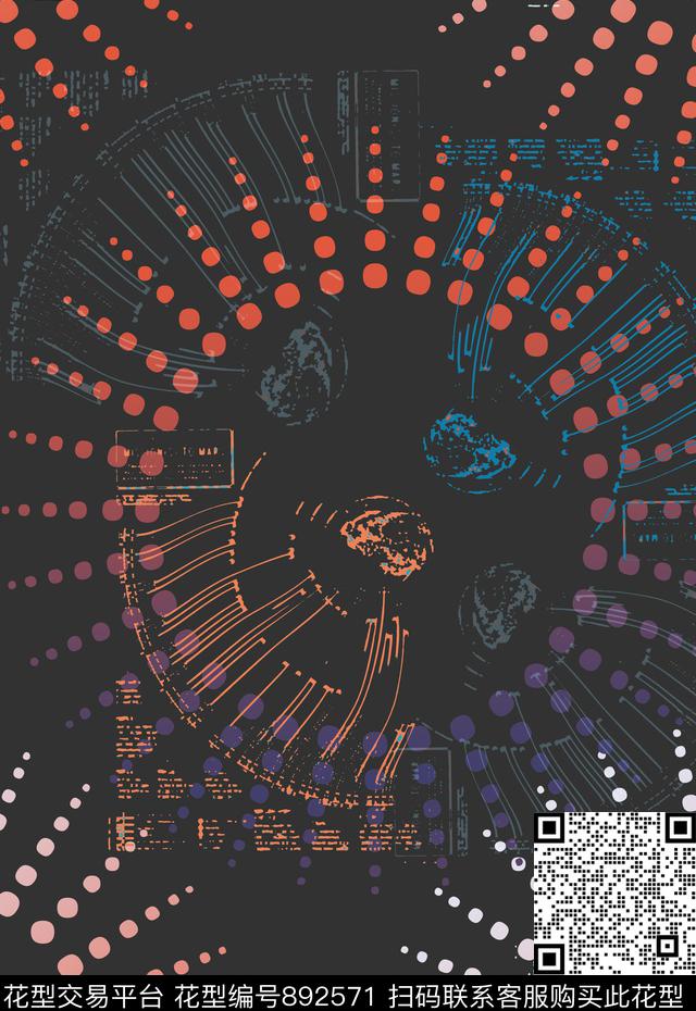 几何男装休闲花卉圆圈渐变传统印花华亿平台下载（图片编号: 892571） - 瓦栏（Walan）