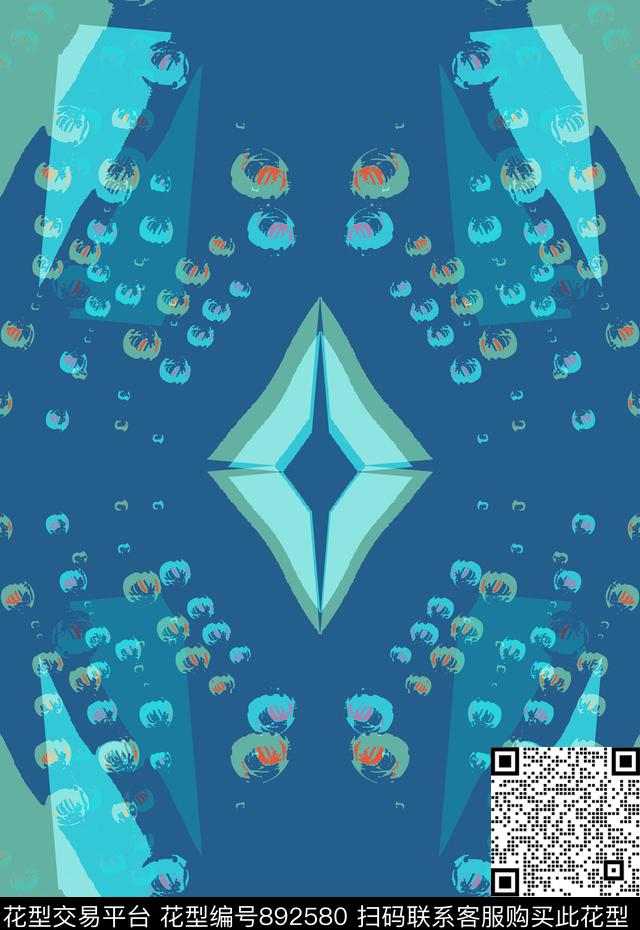 几何图案抽象笔触男装休闲花卉传统印花华亿平台下载（图片编号: 892580） - 瓦栏（Walan）