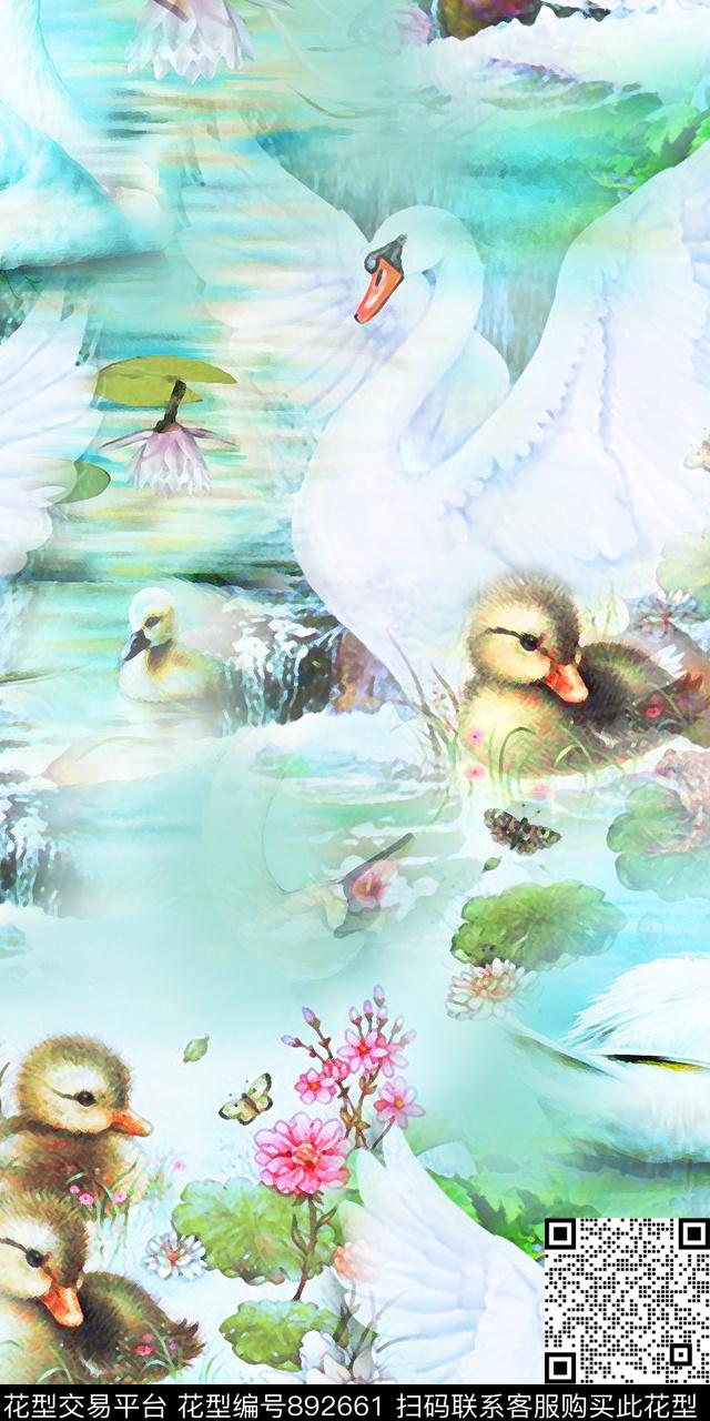 风景趣味动物数码印花华亿平台下载（图片编号: 892661） - 瓦栏（Walan）