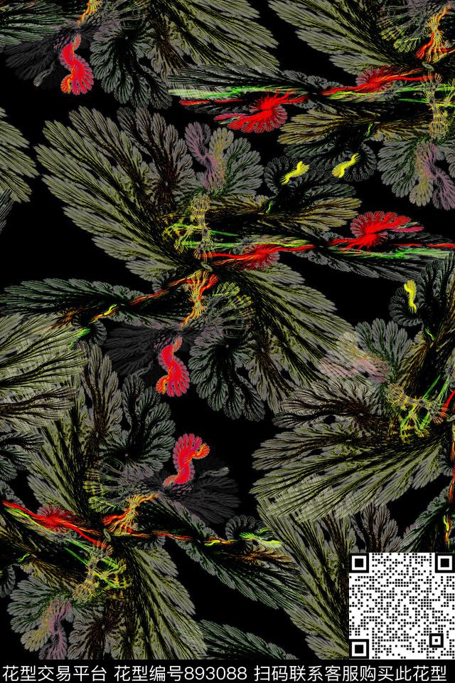 民族风花纹抽象数码印花华亿平台下载（图片编号: 893088） - 瓦栏（Walan）