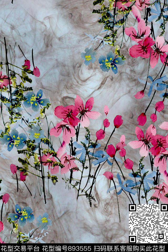 意境原创花卉数码印花华亿平台下载（图片编号: 893555） - 瓦栏（Walan）