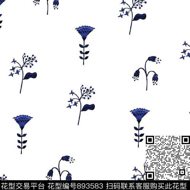 连衣裙水彩花朵数码印花华亿平台下载（图片编号: 893583） - 瓦栏（Walan）