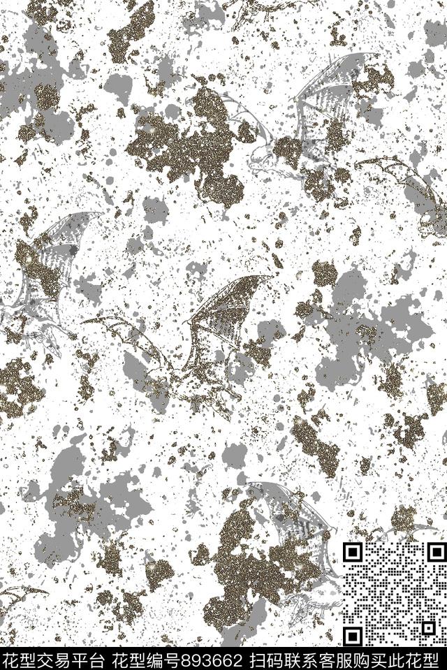 抽象纹理斑点烫金传统印花华亿平台下载（图片编号: 893662） - 瓦栏（Walan）