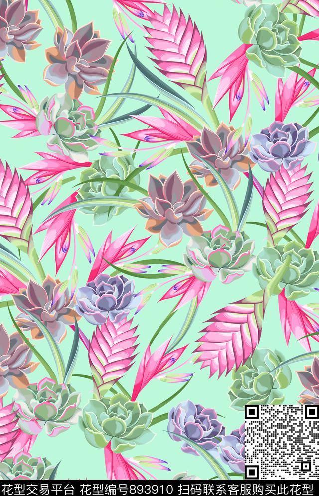 叶子热带棕榈叶传统印花华亿平台下载（图片编号: 893910） - 瓦栏（Walan）