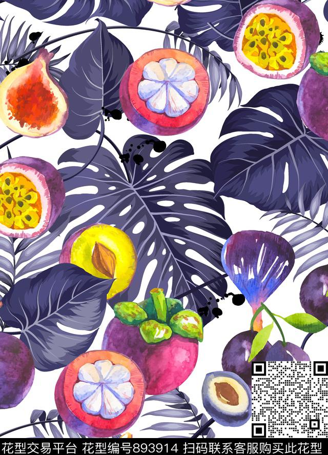 棕榈叶水果叶子传统印花华亿平台下载（图片编号: 893914） - 瓦栏（Walan）