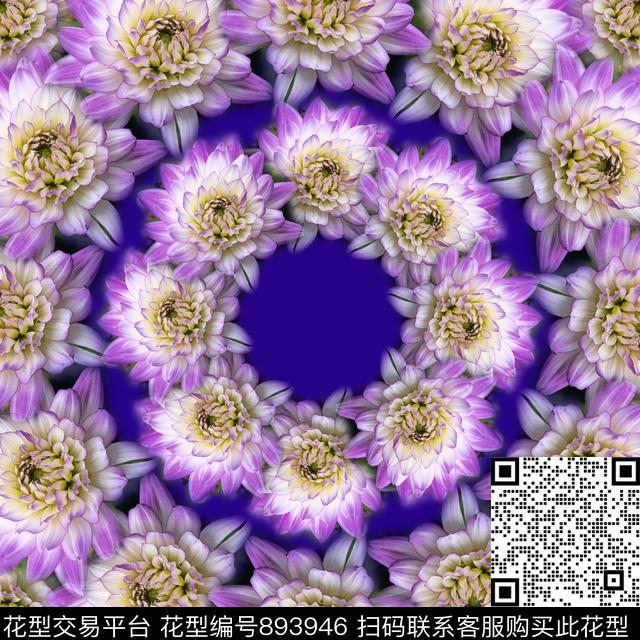 素雅时尚花卉数码印花华亿平台下载（图片编号: 893946） - 瓦栏（Walan）