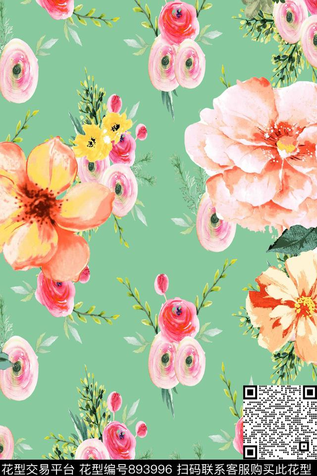 乱感觉小碎花花卉数码印花华亿平台下载（图片编号: 893996） - 瓦栏（Walan）