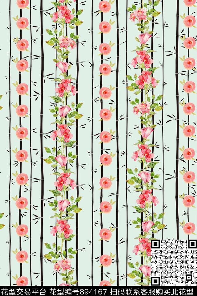 花卉花朵手绘数码印花华亿平台下载（图片编号: 894167） - 瓦栏（Walan）