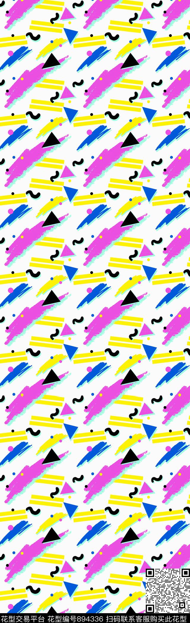 几何不规则几何长巾传统印花华亿平台下载（图片编号: 894336） - 瓦栏（Walan）