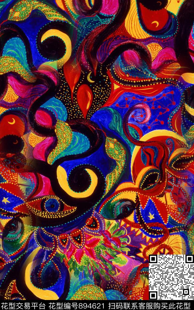 纹理抽象几何数码印花华亿平台下载（图片编号: 894621） - 瓦栏（Walan）