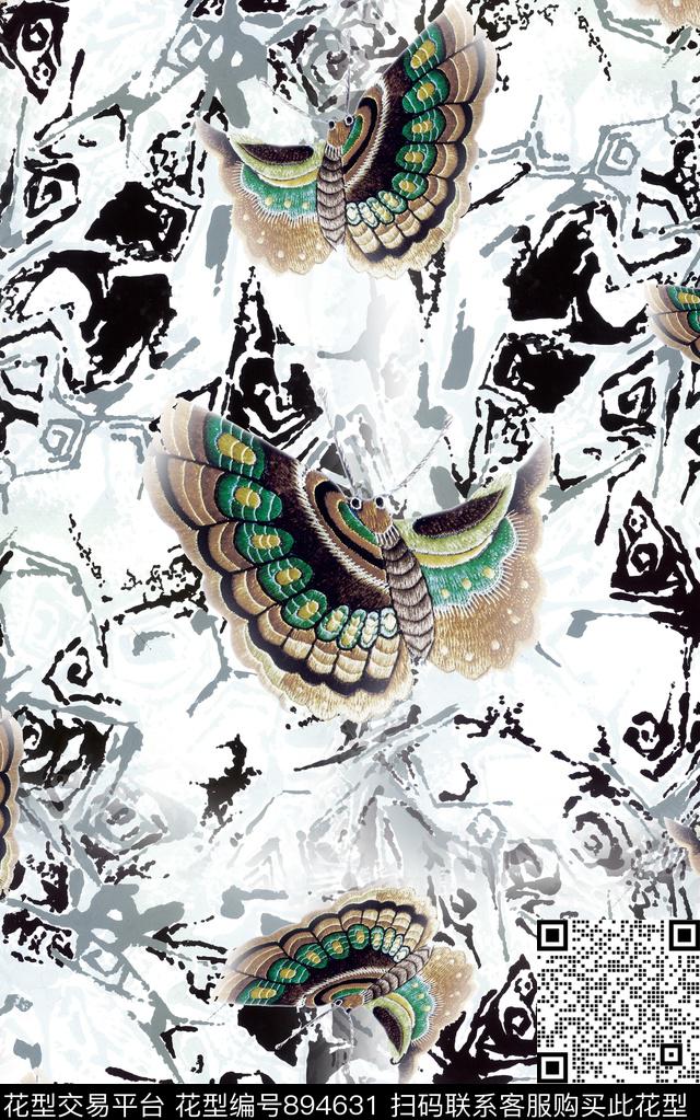 抽象纹理几何数码印花华亿平台下载（图片编号: 894631） - 瓦栏（Walan）