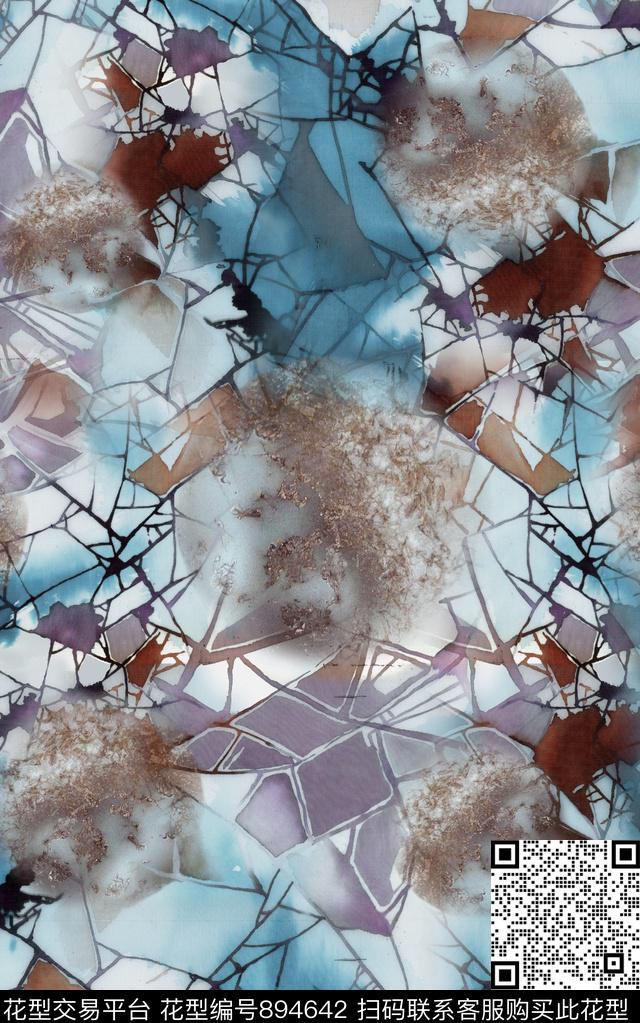 抽象几何纹理数码印花华亿平台下载（图片编号: 894642） - 瓦栏（Walan）