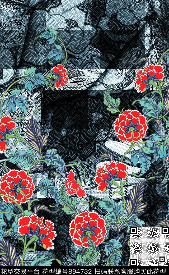 中国风民族风波西米亚数码印花华亿平台下载（图片编号: 894732） - 瓦栏（Walan）